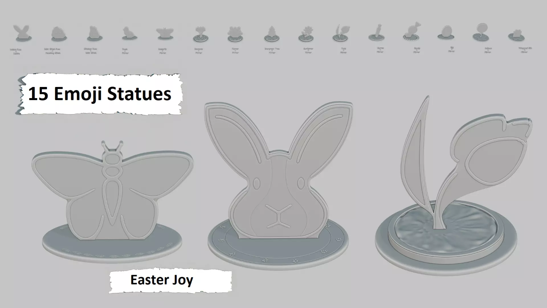 Easter Joy Pack Emoji Statues 3D print model