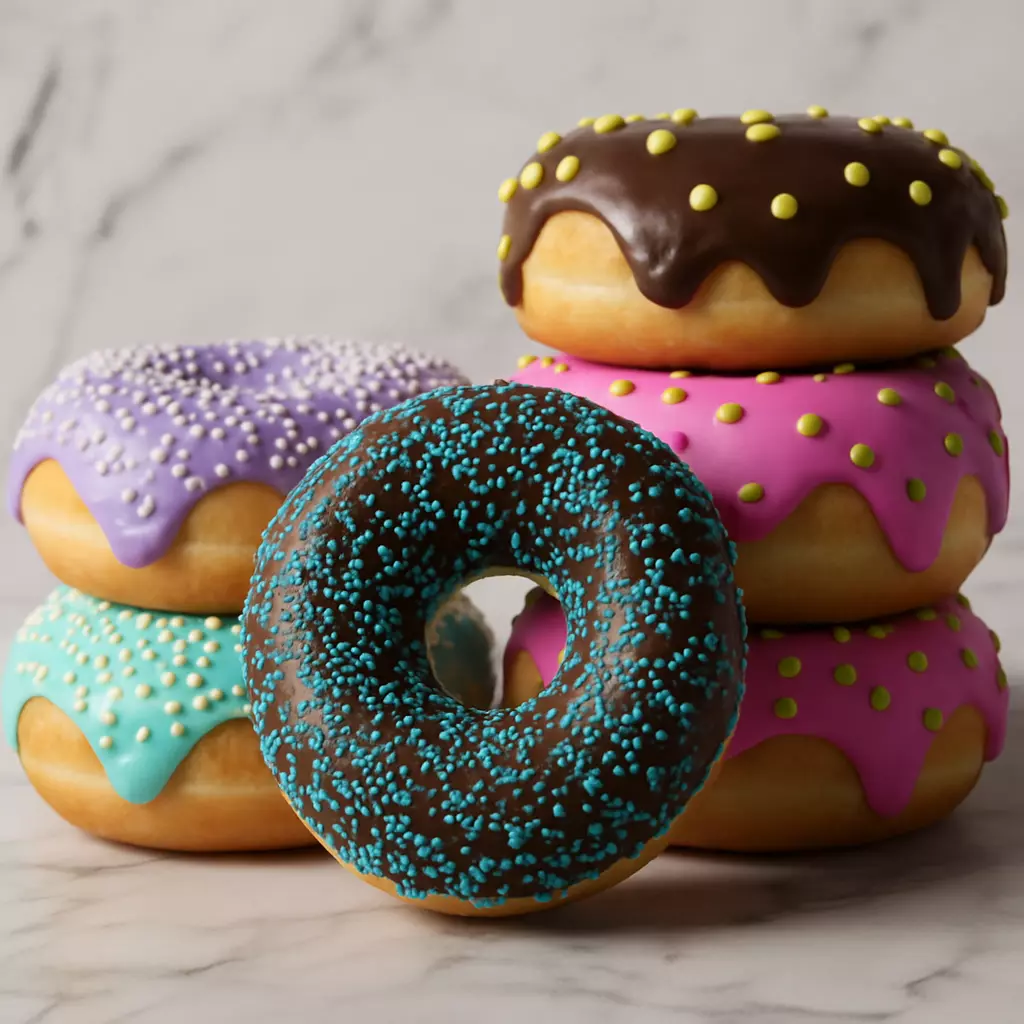 Realistic Colorful Donut 3D Model Low-poly 3D model_0