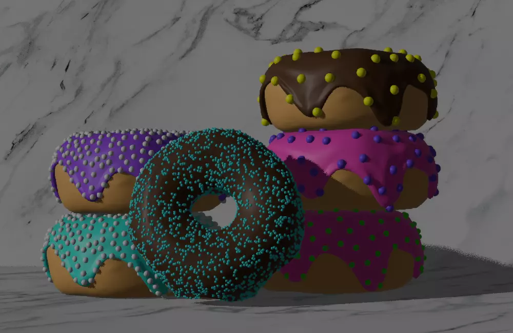 Realistic Colorful Donut 3D Model Low-poly 3D model_1