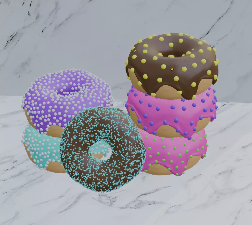 Realistic Colorful Donut 3D Model Low-poly 3D model_5