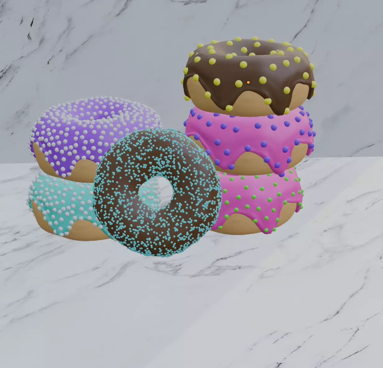 Realistic Colorful Donut 3D Model Low-poly 3D model_4