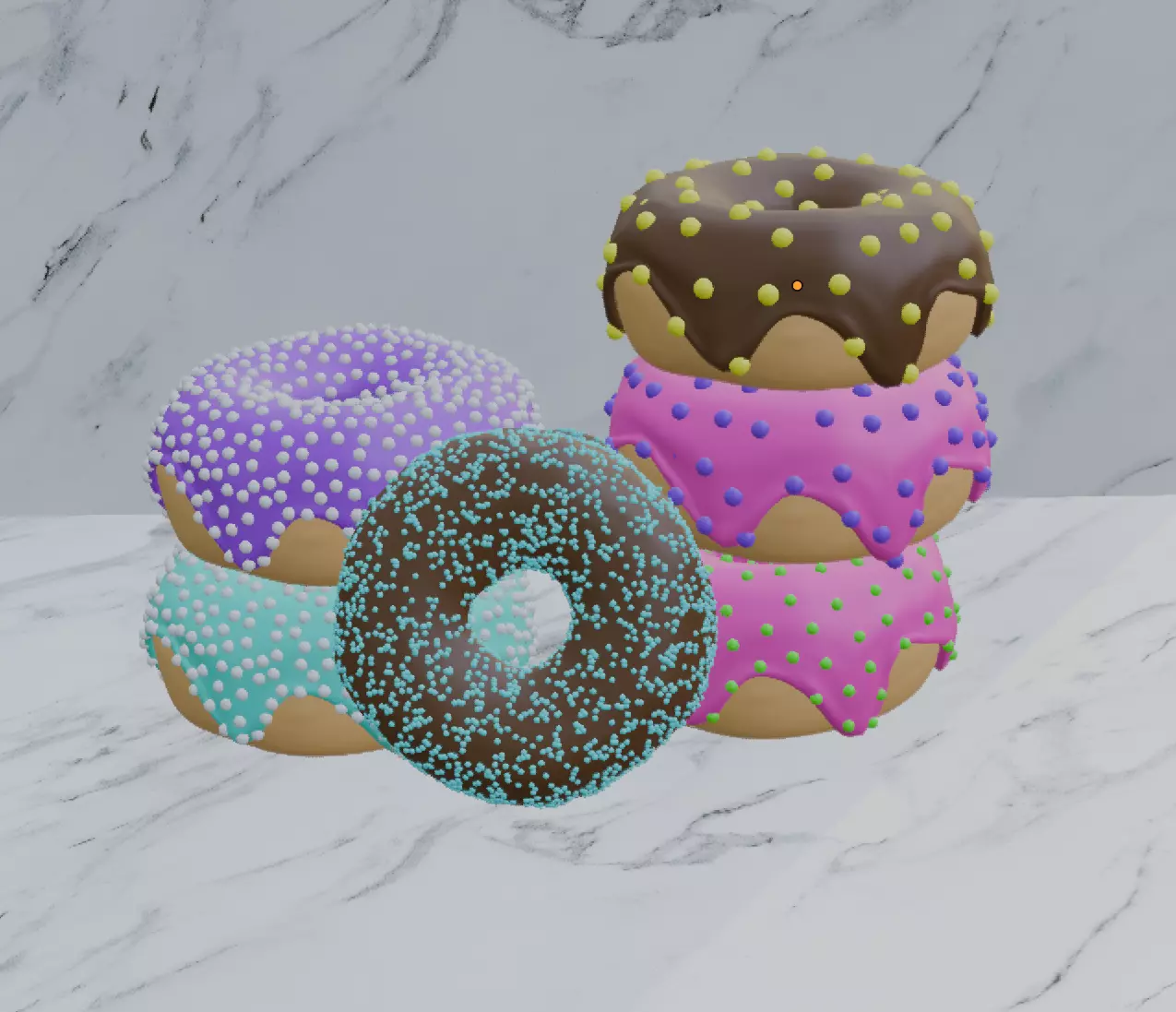 Realistic Colorful Donut 3D Model Low-poly 3D model_3