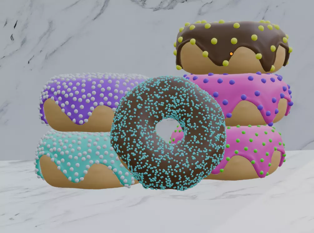 Realistic Colorful Donut 3D Model Low-poly 3D model_6