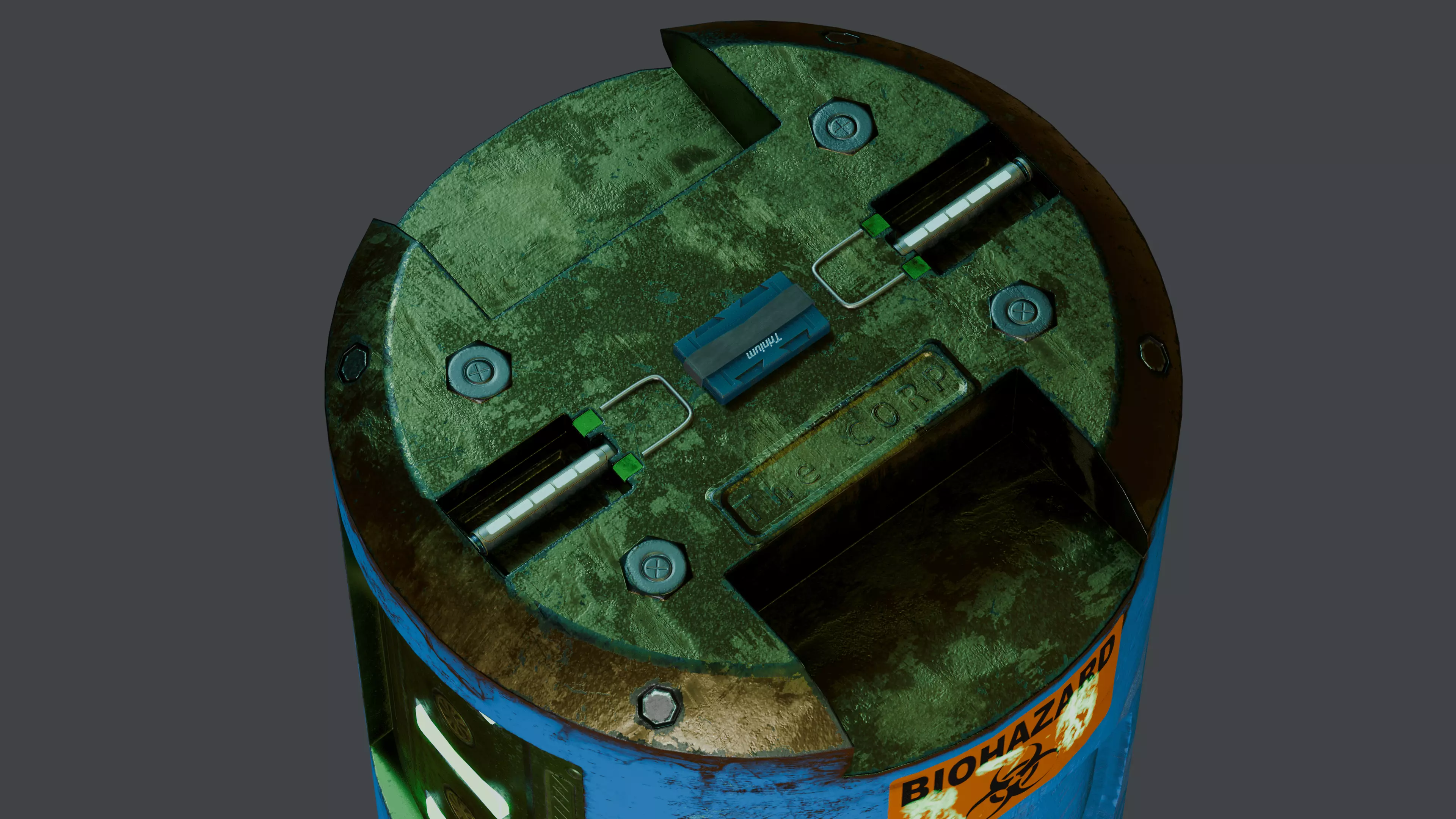 Scifi-Barrel PBR Low-poly 3D model_3