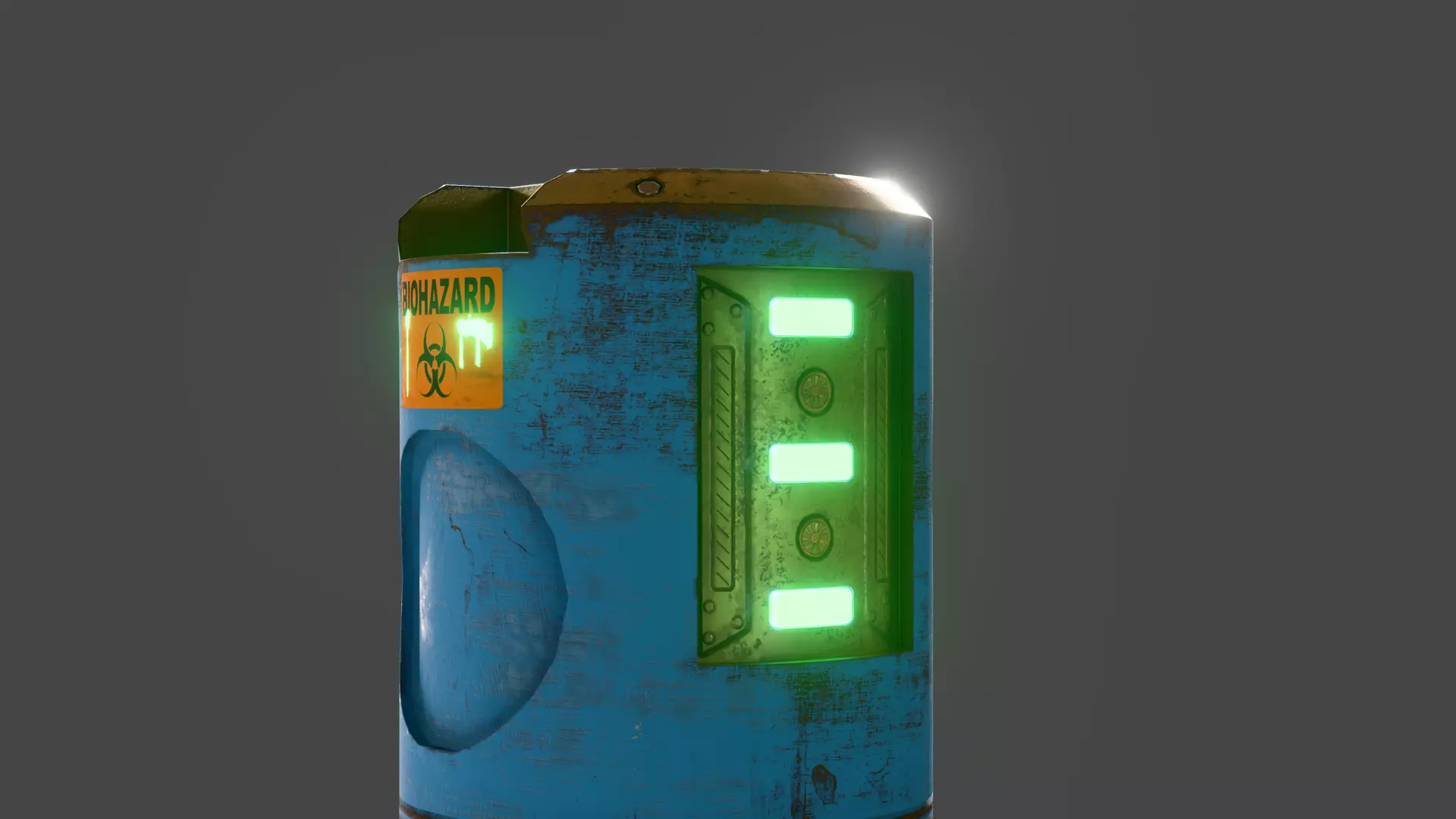 Scifi-Barrel PBR Low-poly 3D model_2