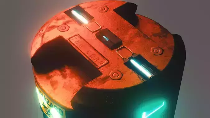 Scifi-Barrel PBR Low-poly 3D model Scifi-Barrel PBR Low-poly 3D model