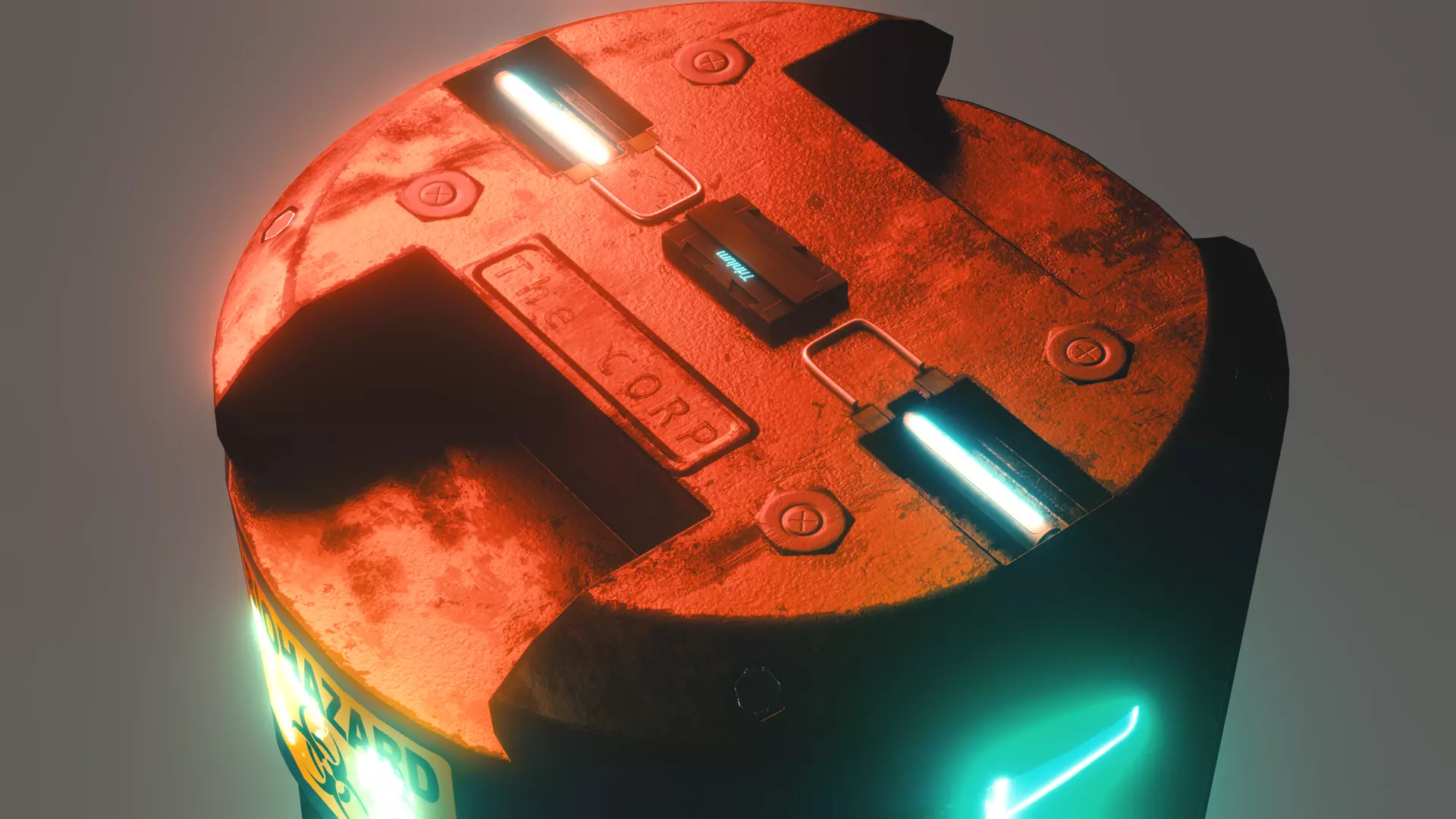 Scifi-Barrel PBR Low-poly 3D model_0