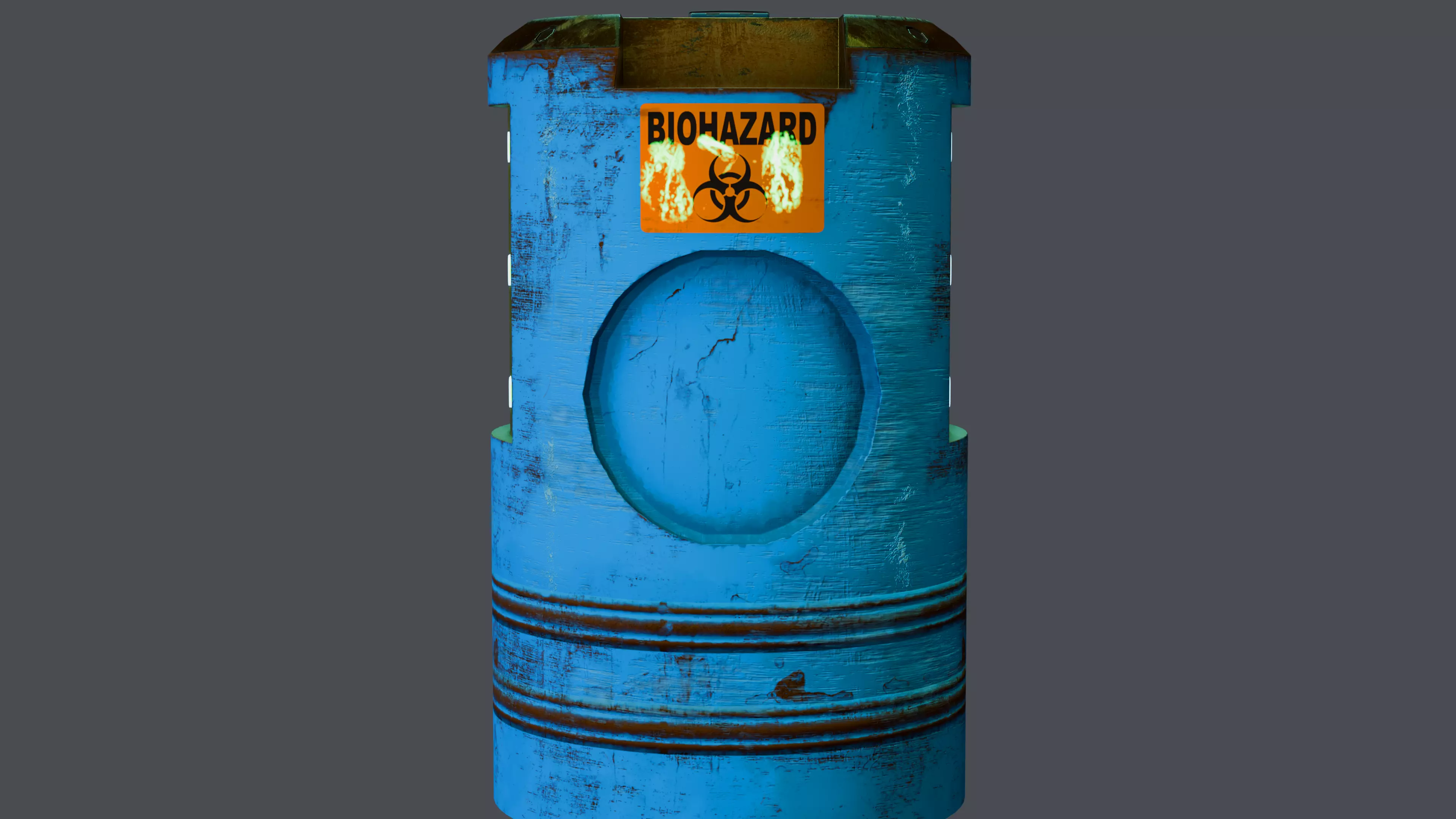 Scifi-Barrel PBR Low-poly 3D model_1