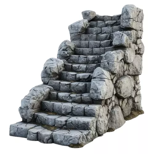 STONE STAIRCASE DIORAMA 3D print model_0