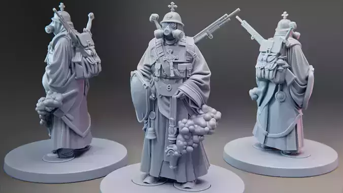 Chaplain-Attendant Vos - Zug 7 Warband - Trench Cleric 3D print model