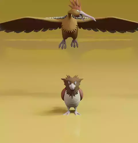 Spearow Fearow Pokemon Fanart 2 poses each one