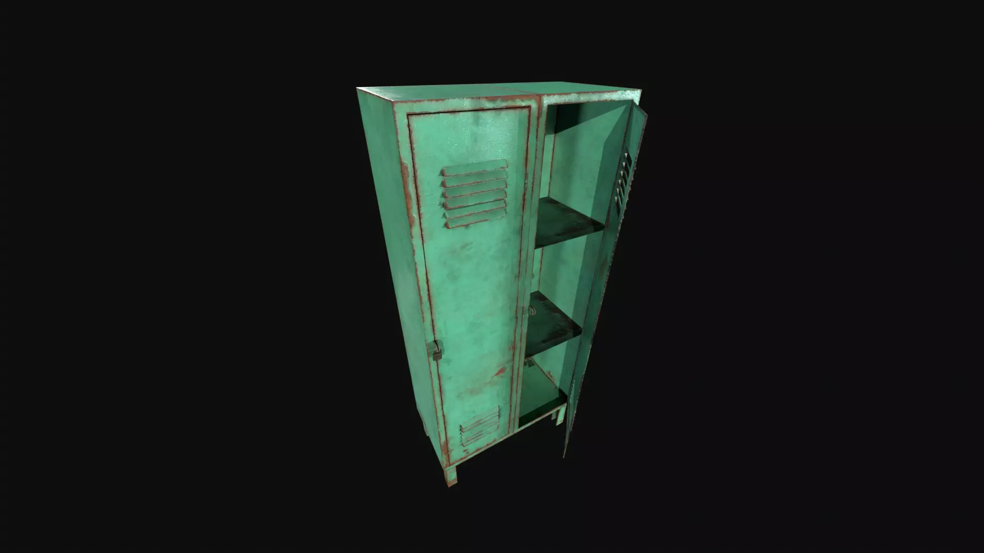Lockers with padlock Low-poly 3D model_6