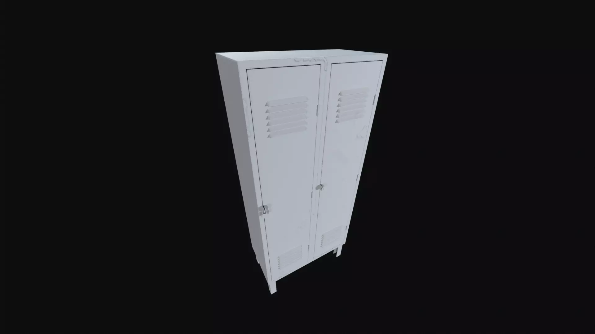 Lockers with padlock Low-poly 3D model_9