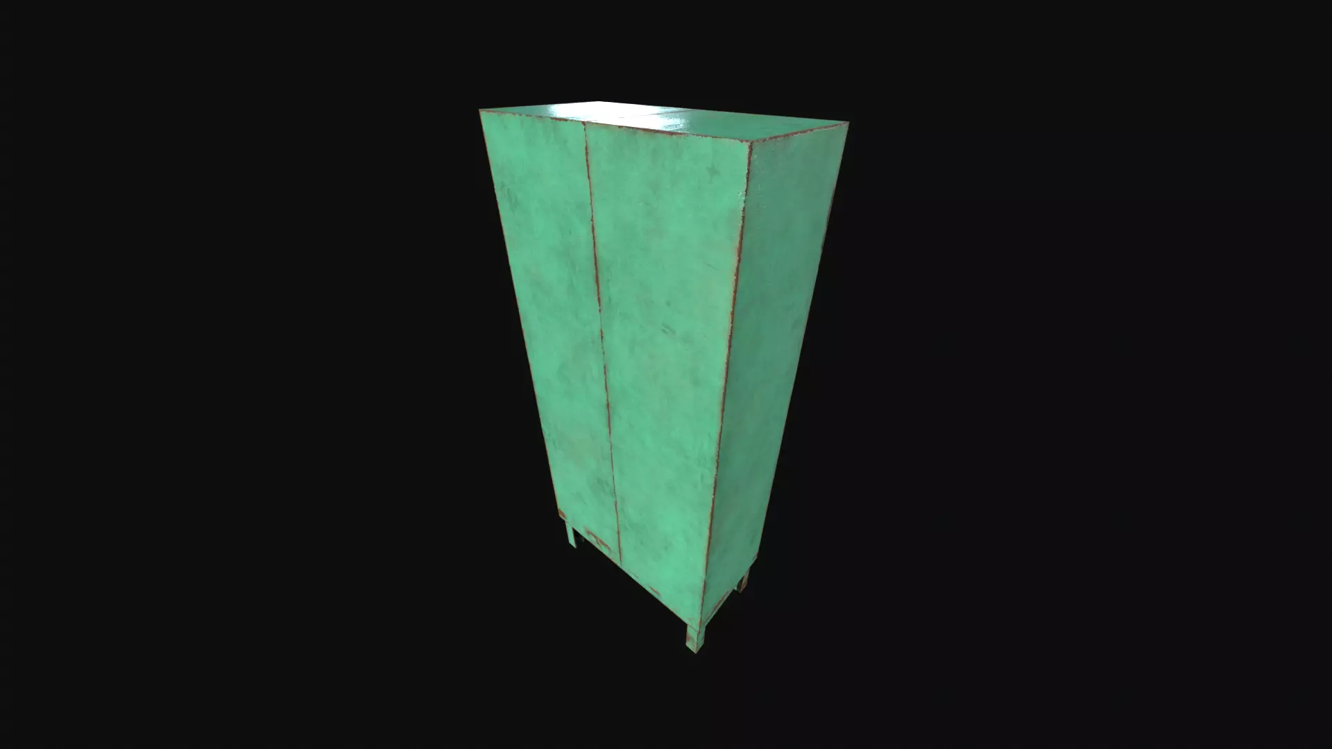 Lockers with padlock Low-poly 3D model_5