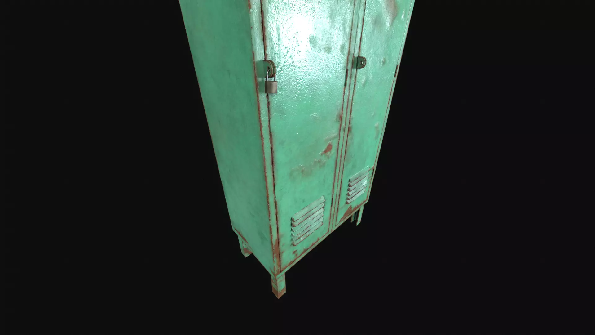 Lockers with padlock Low-poly 3D model_7