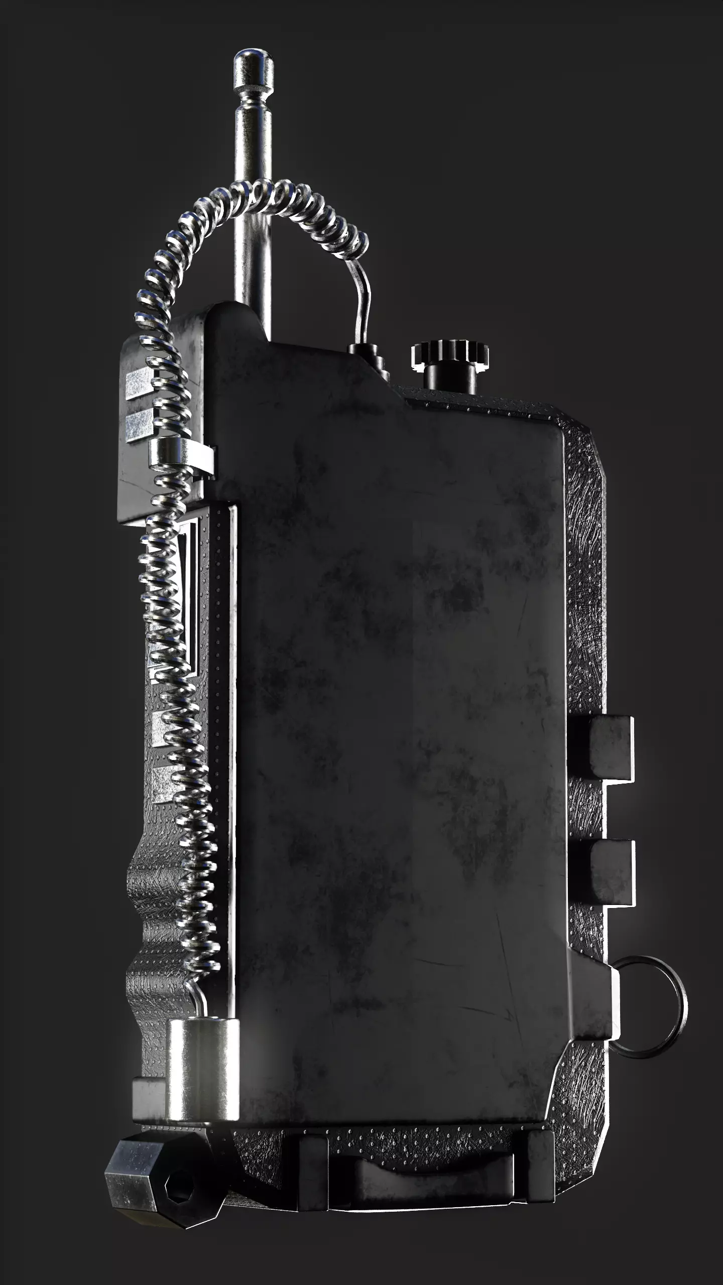 Sci Fi Walkie Talkie Low Poly Game Asset  PBR Textured Low-poly 3D model_10