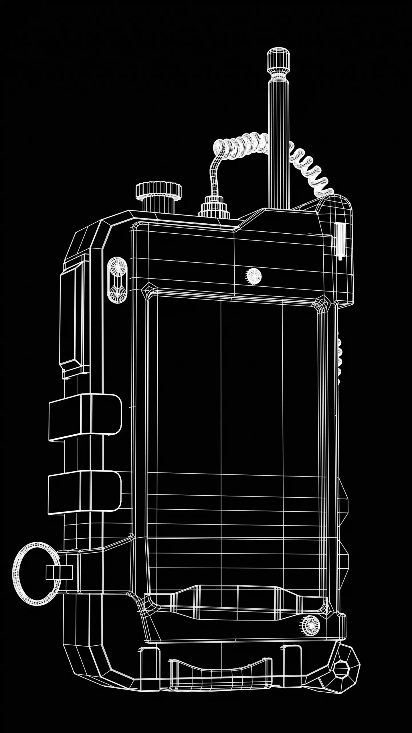 Sci Fi Walkie Talkie Low Poly Game Asset  PBR Textured Low-poly 3D model_8