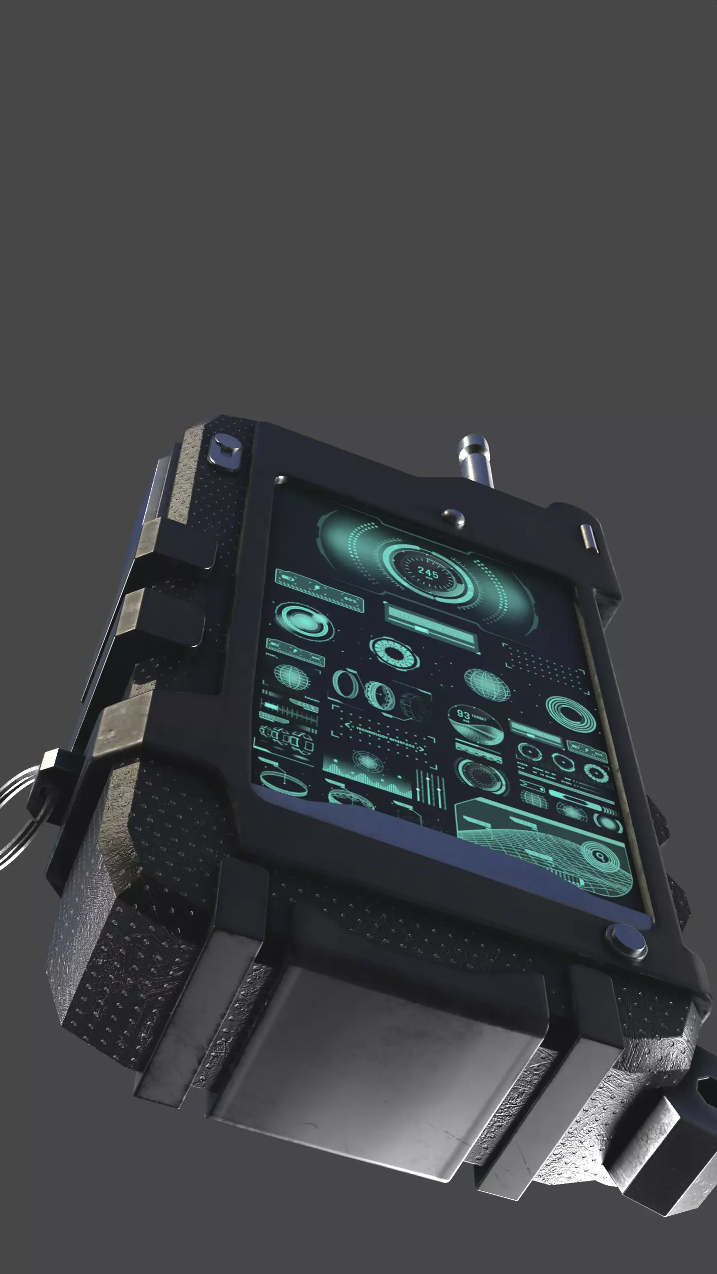 Sci Fi Walkie Talkie Low Poly Game Asset  PBR Textured Low-poly 3D model_0