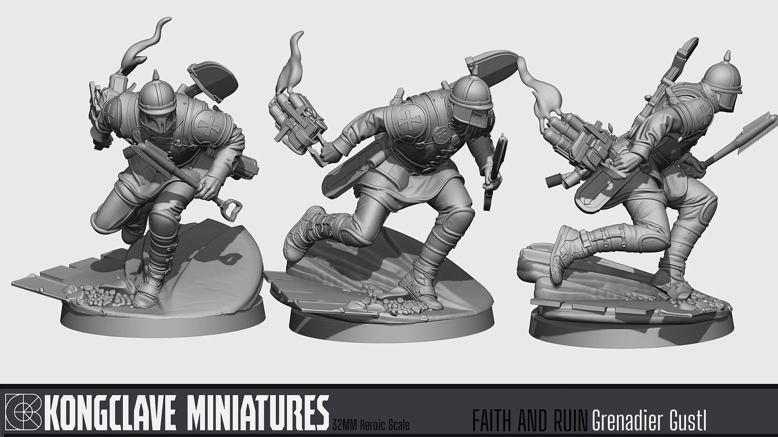 Grenadier Gustl - Zug 7 Warband - Combat Engineer 3D print model_4