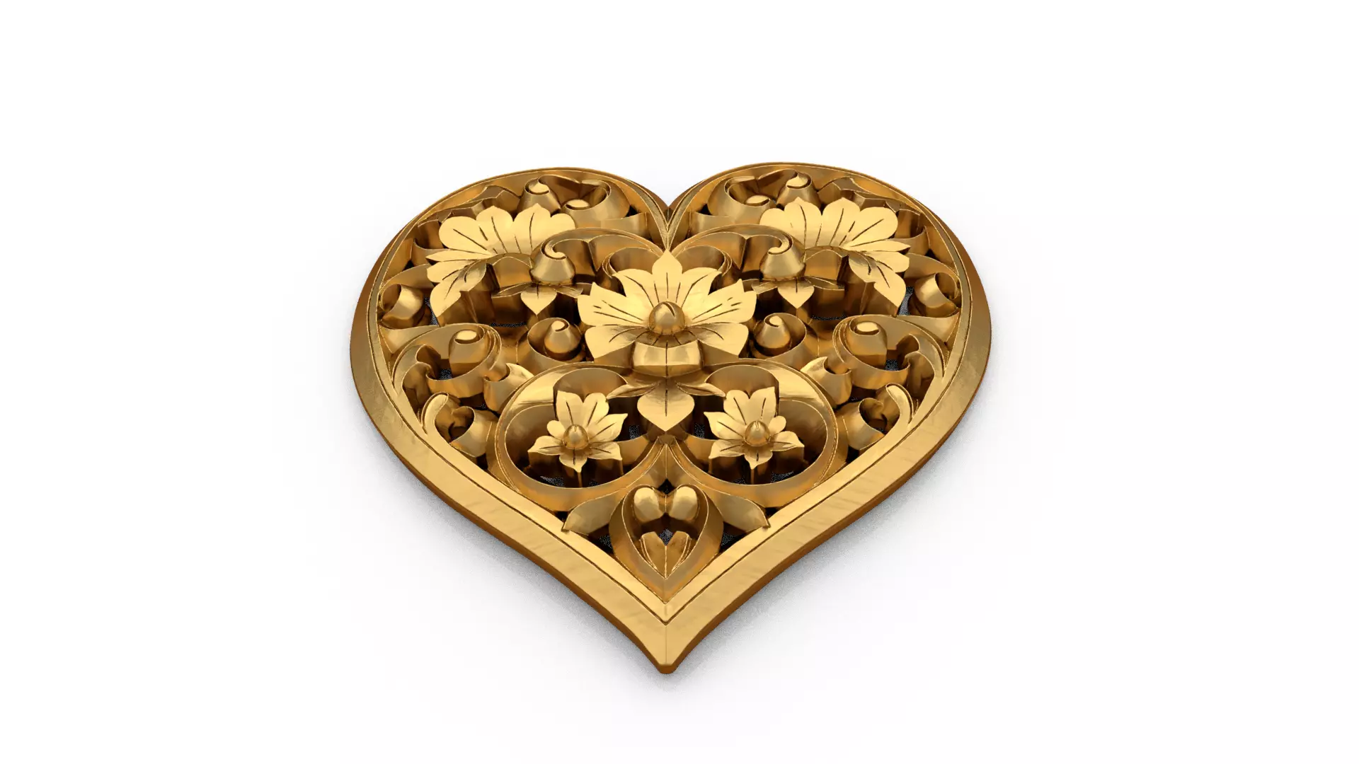 Heart decorative ornament onlay cnc 3d printing stl 02 3D print model_1