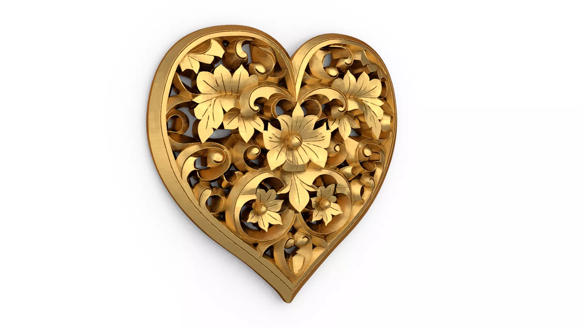 Heart decorative ornament onlay cnc 3d printing stl 02 3D print model_4