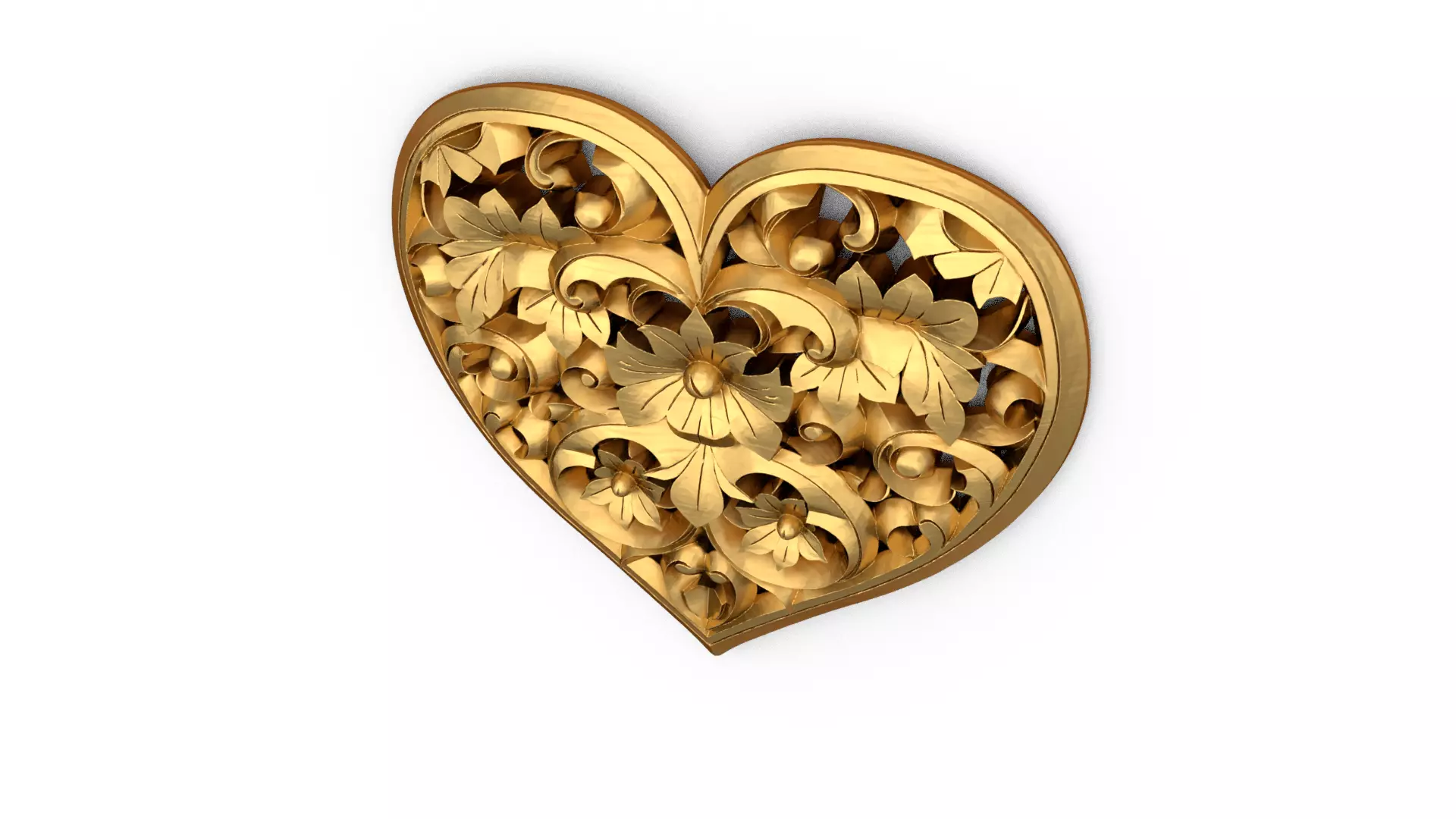 Heart decorative ornament onlay cnc 3d printing stl 02 3D print model_3