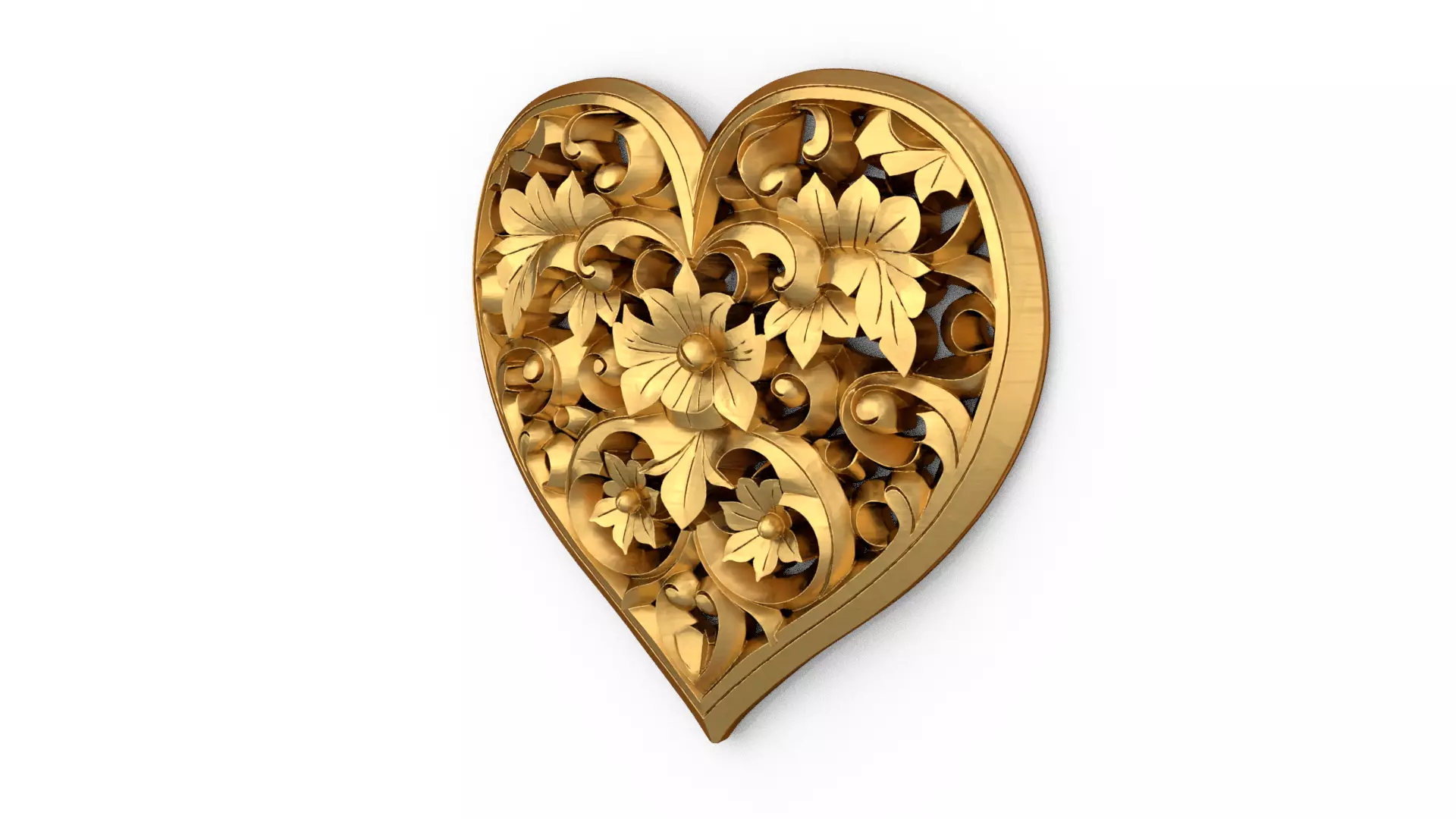 Heart decorative ornament onlay cnc 3d printing stl 02 3D print model_2