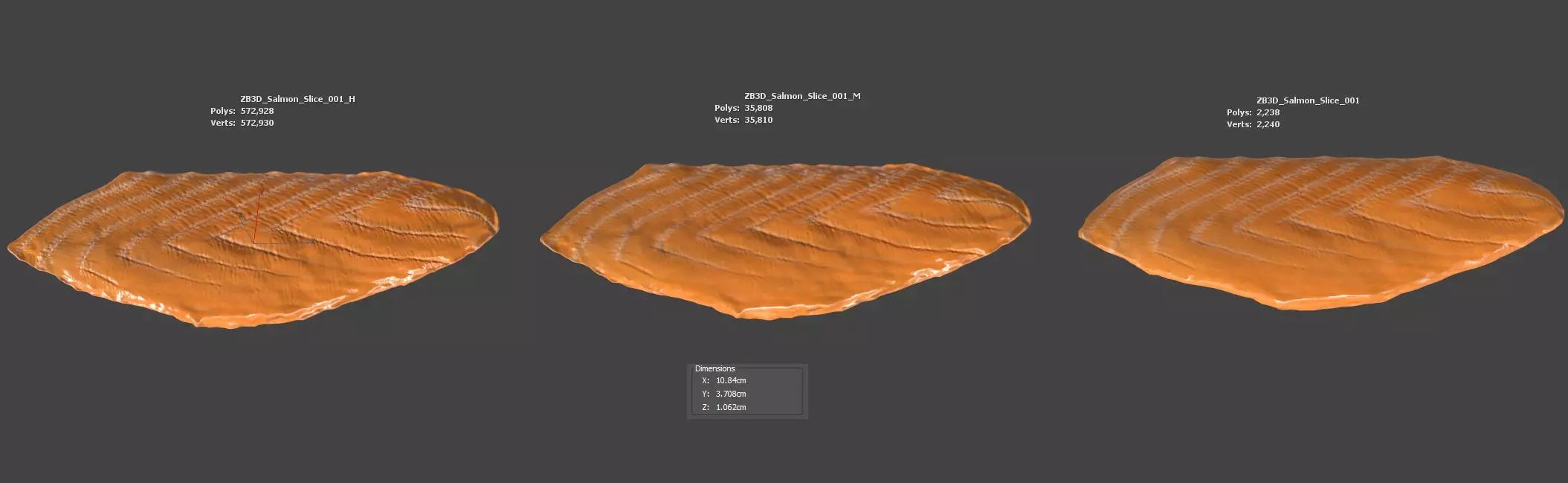 Salmon Slice 3D model_5