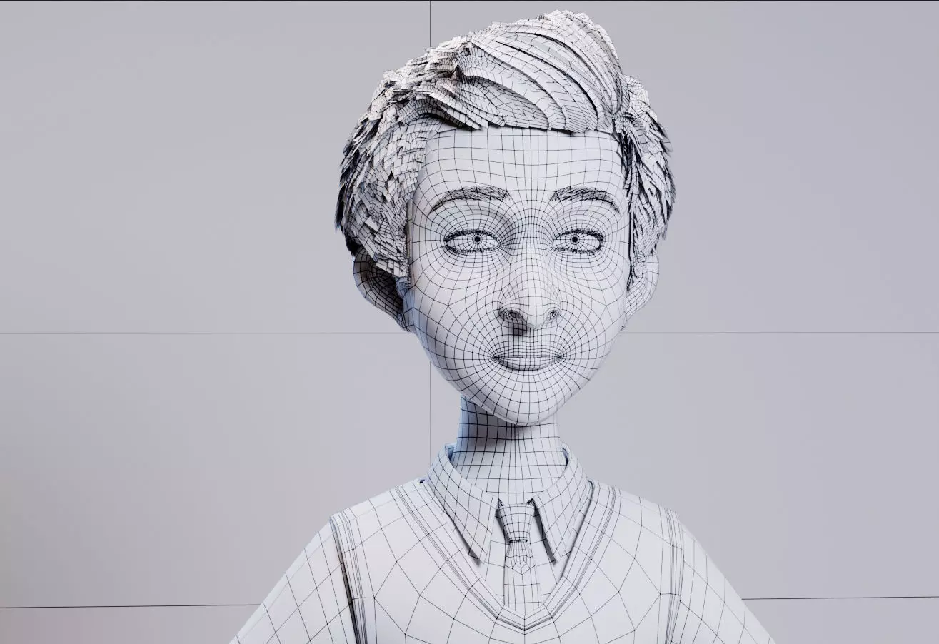 stylized cartoon character Low-poly 3D model_6