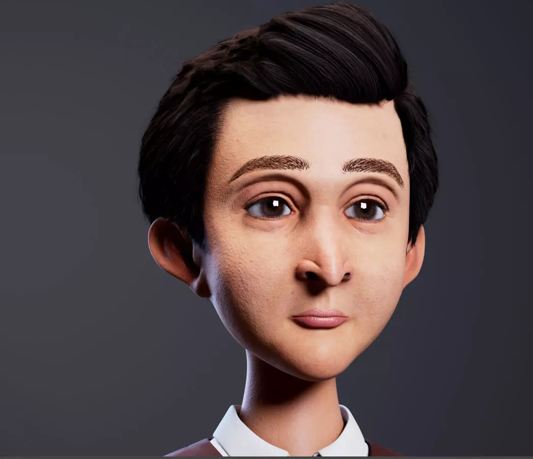 stylized cartoon character Low-poly 3D model_2