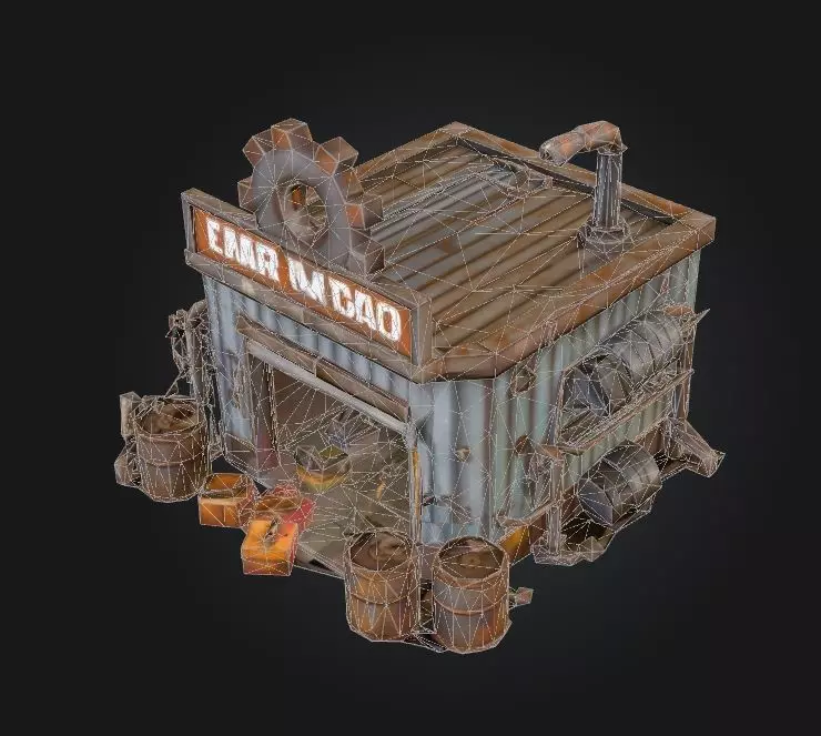 Repair shop  3D model_4