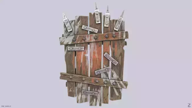 Orc shield Low-poly 3D model