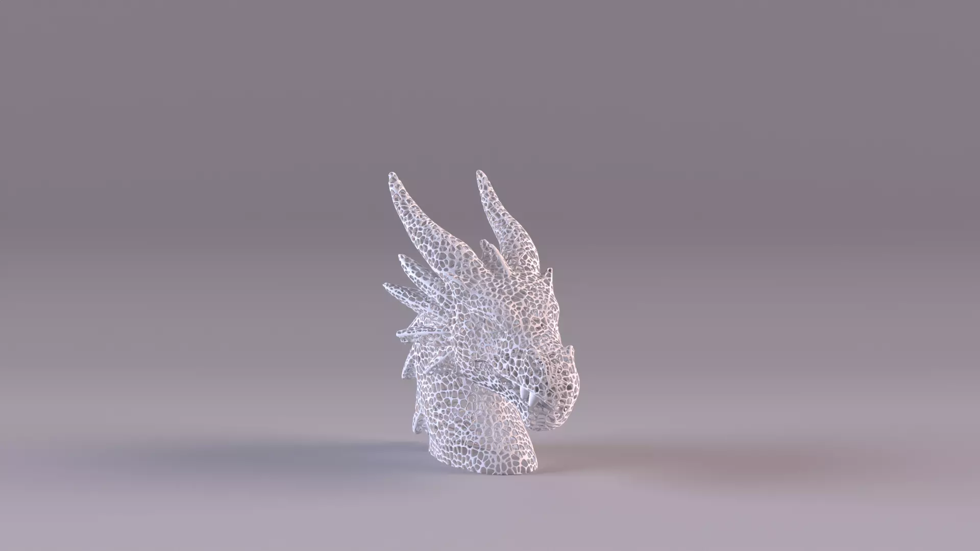 Voronoi Dragon Head Sculpture Lattice Art STL Printable 3D print model_22