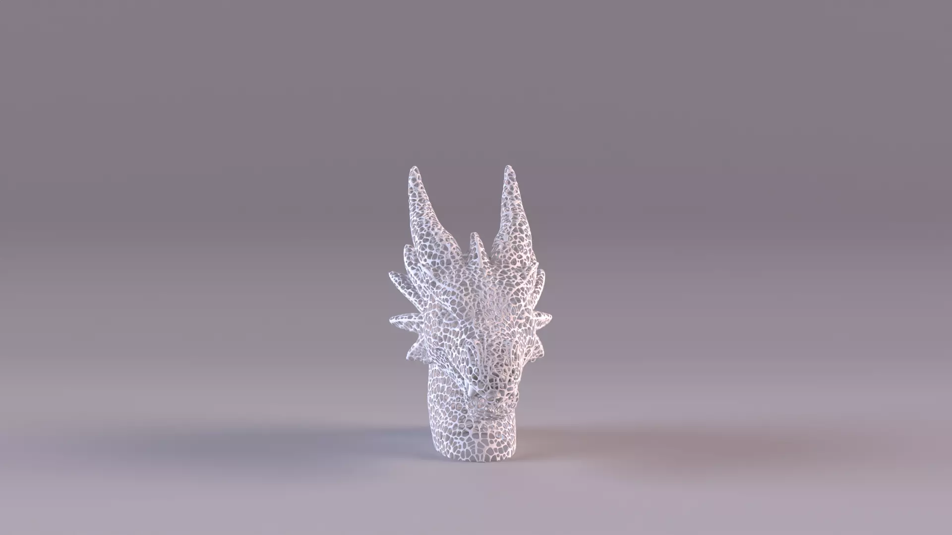 Voronoi Dragon Head Sculpture Lattice Art STL Printable 3D print model_23