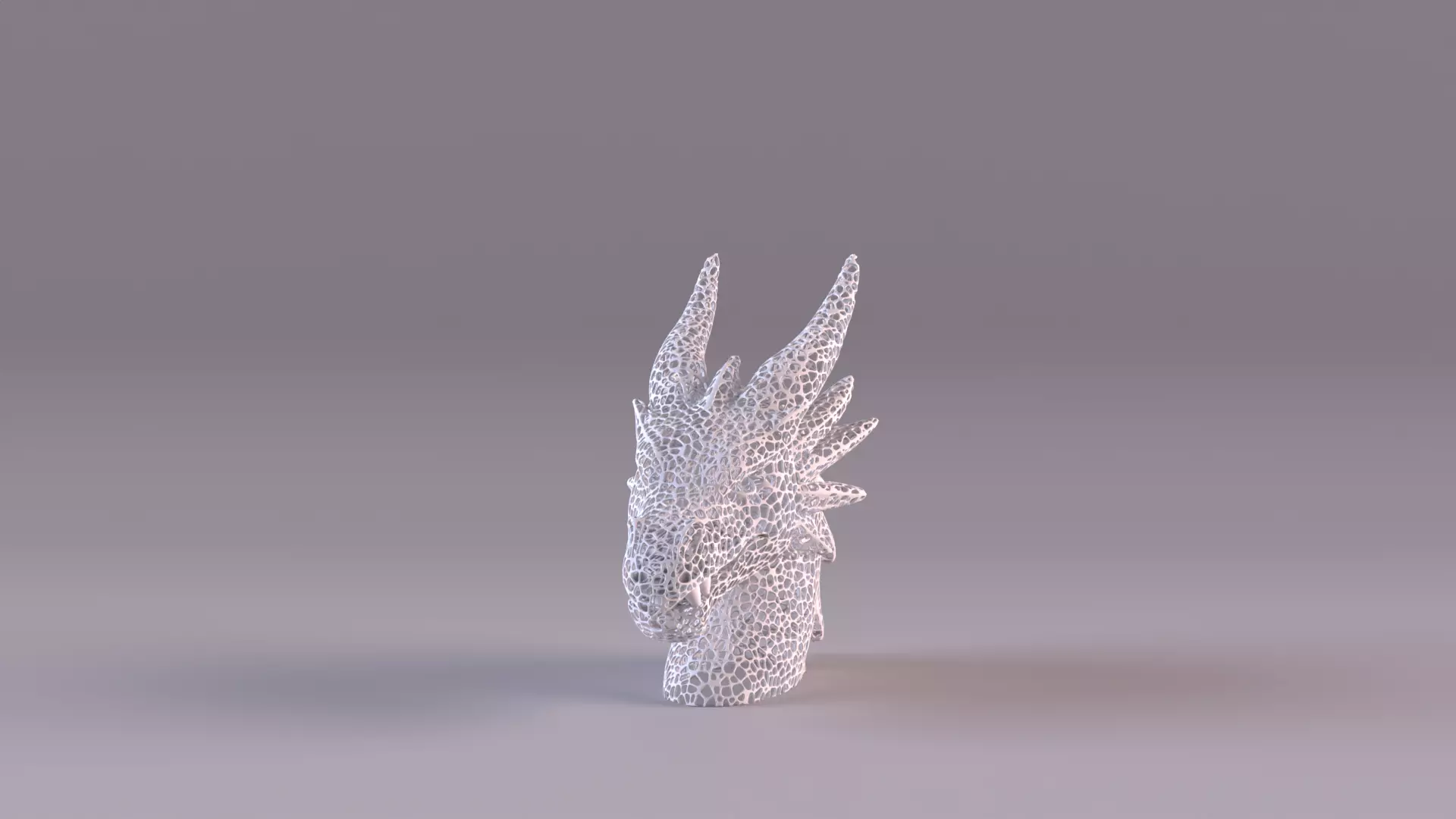 Voronoi Dragon Head Sculpture Lattice Art STL Printable 3D print model_13