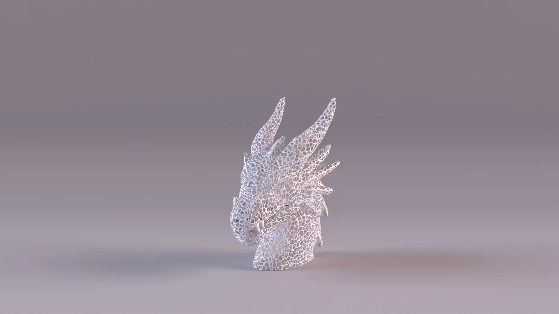Voronoi Dragon Head Sculpture Lattice Art STL Printable 3D print model_14