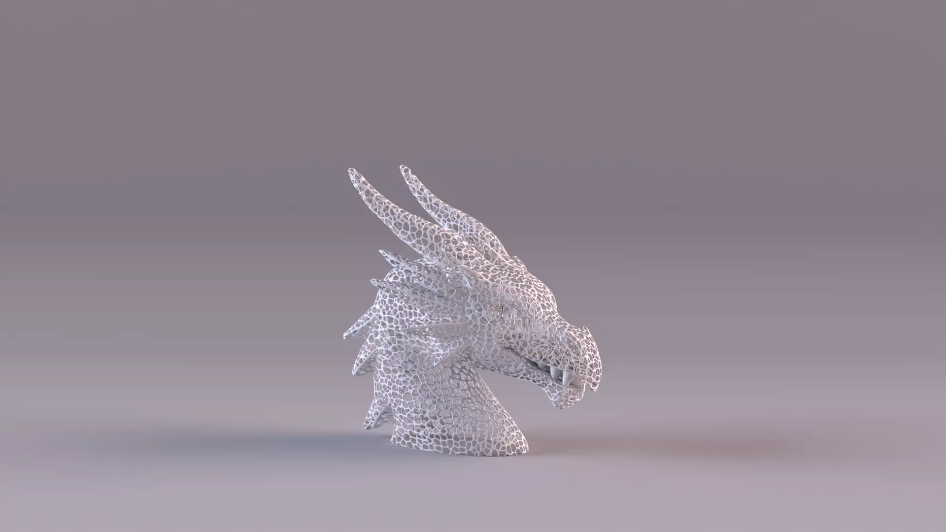 Voronoi Dragon Head Sculpture Lattice Art STL Printable 3D print model_21
