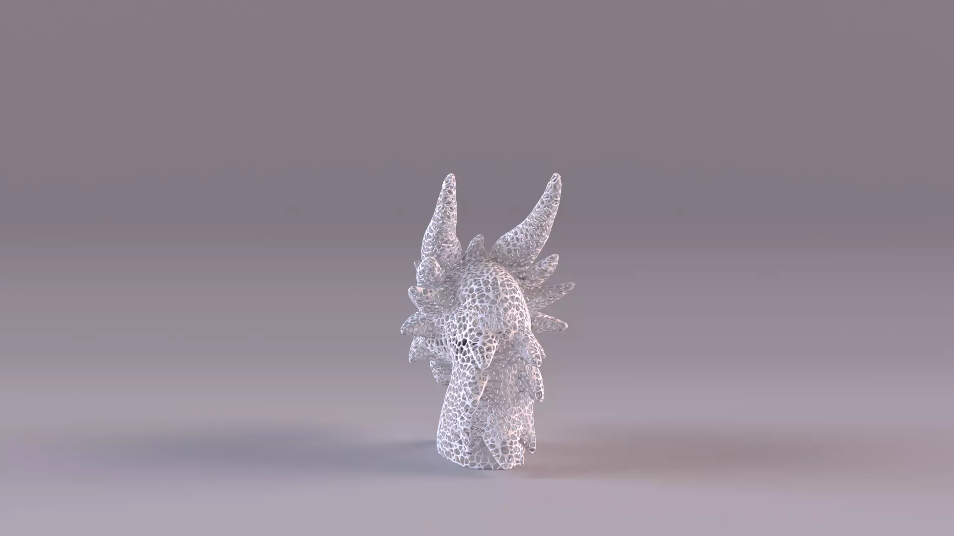 Voronoi Dragon Head Sculpture Lattice Art STL Printable 3D print model_18
