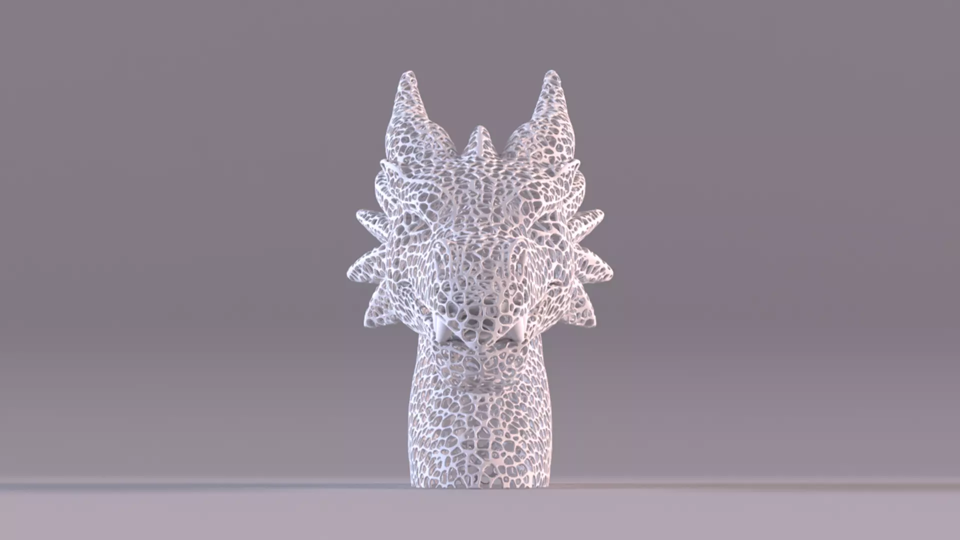 Voronoi Dragon Head Sculpture Lattice Art STL Printable 3D print model_7