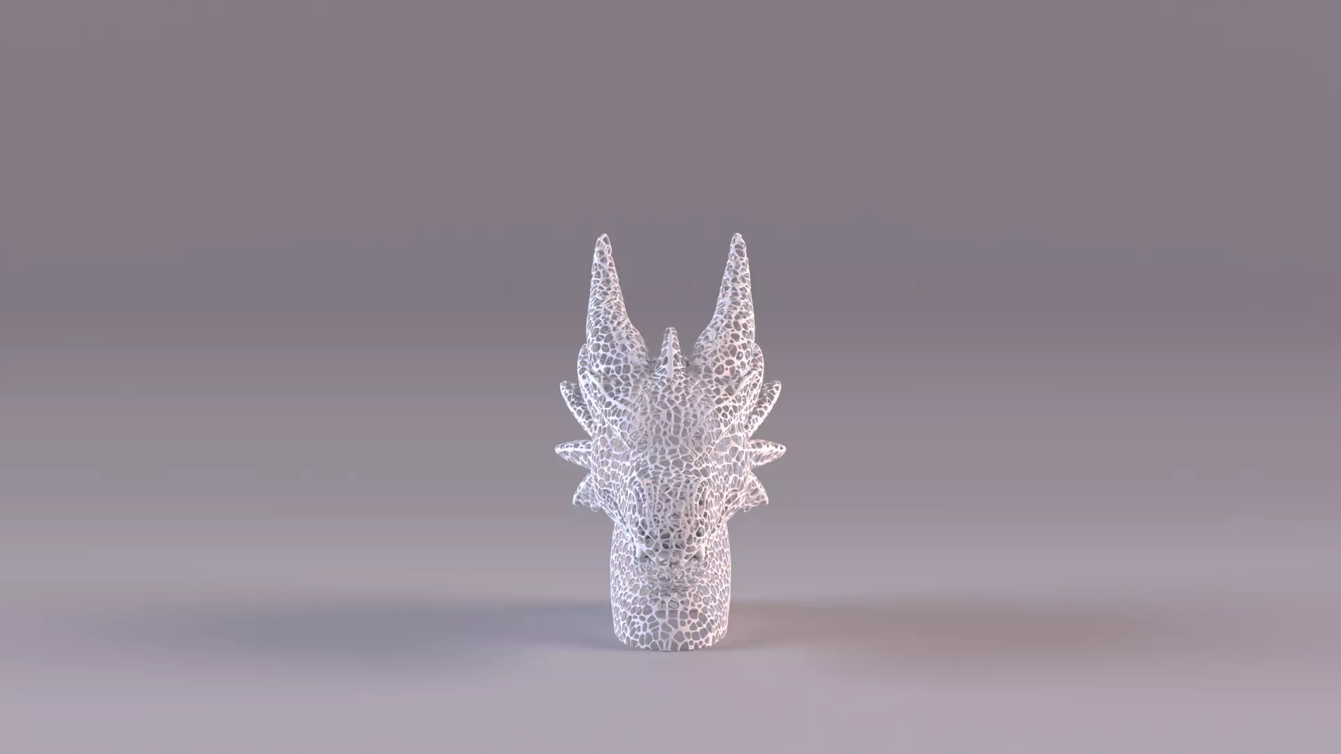 Voronoi Dragon Head Sculpture Lattice Art STL Printable 3D print model_24