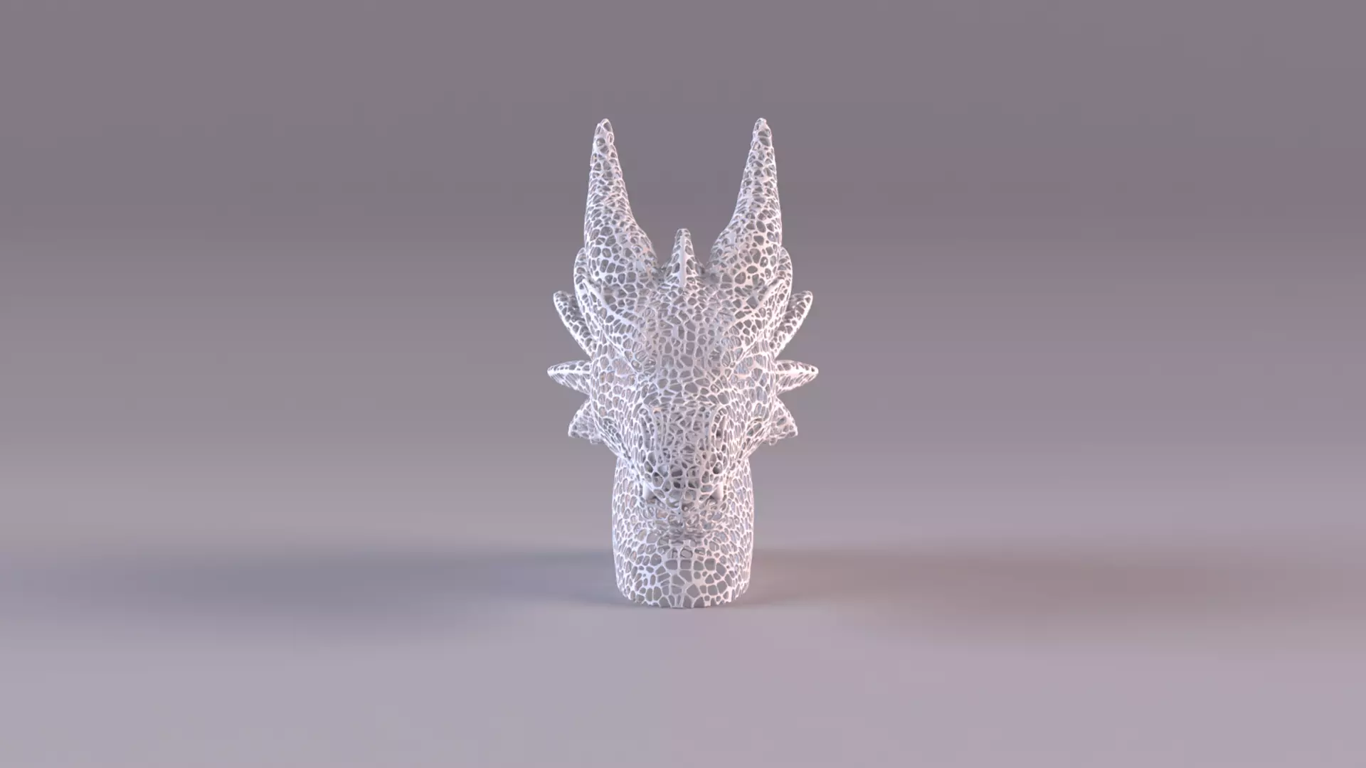 Voronoi Dragon Head Sculpture Lattice Art STL Printable 3D print model_3