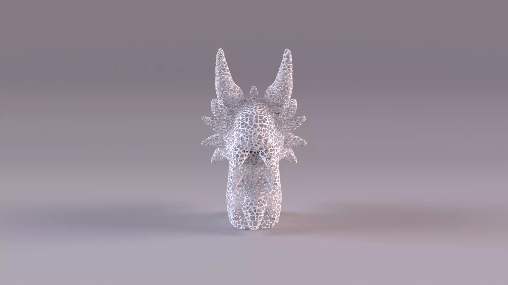 Voronoi Dragon Head Sculpture Lattice Art STL Printable 3D print model_4