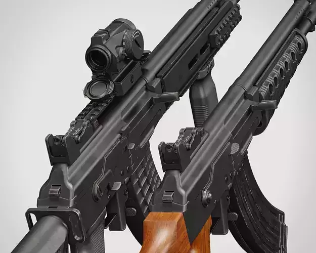 RK-62 Rifle Low-poly 3D model