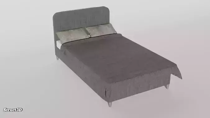 Modern Upholstered Bed  Struct3D  PBR 4K Textures