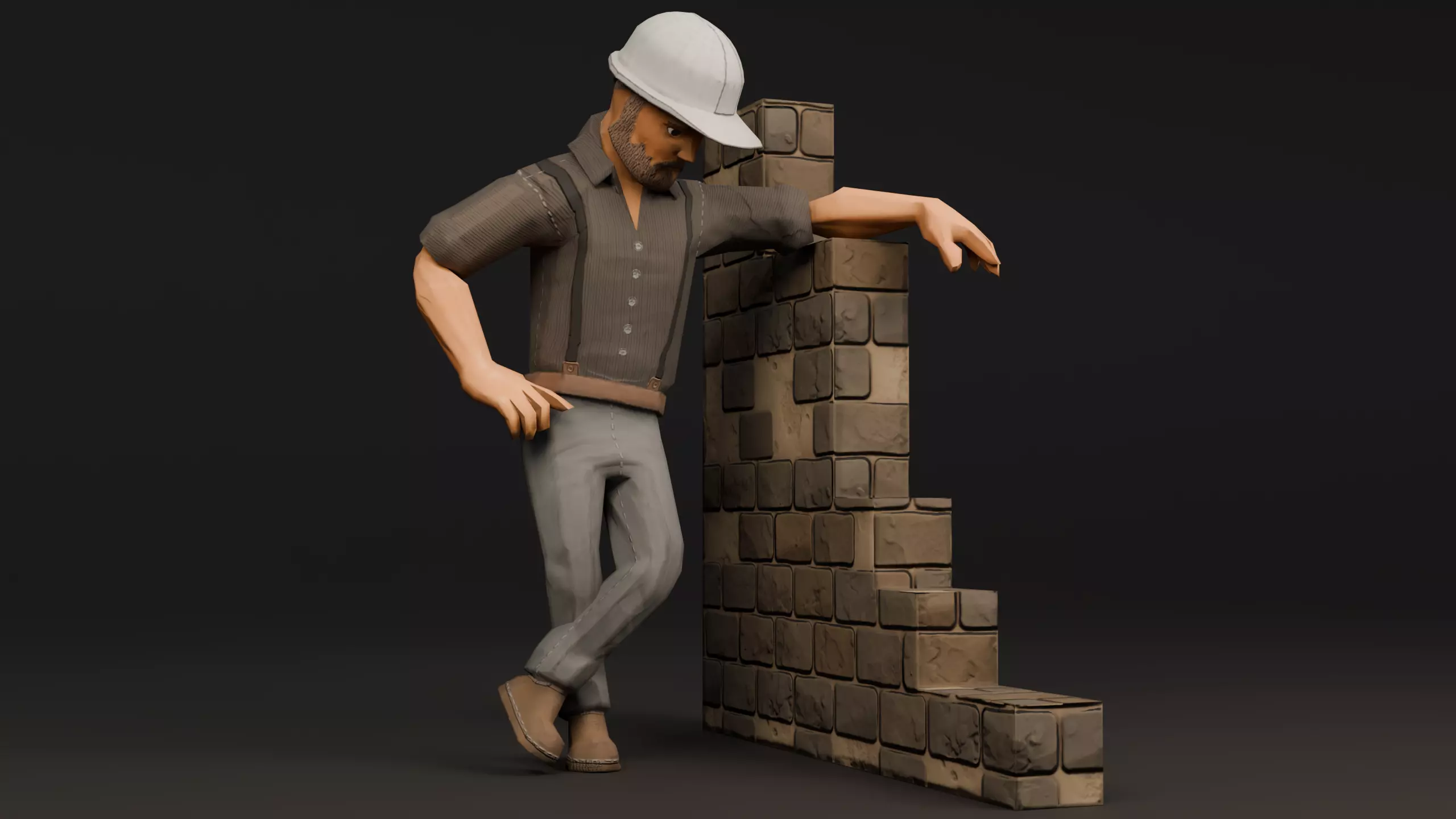 Medieval Workers Pack  6 Characters  6 Props Low Poly Stylized Low-poly 3D model_6