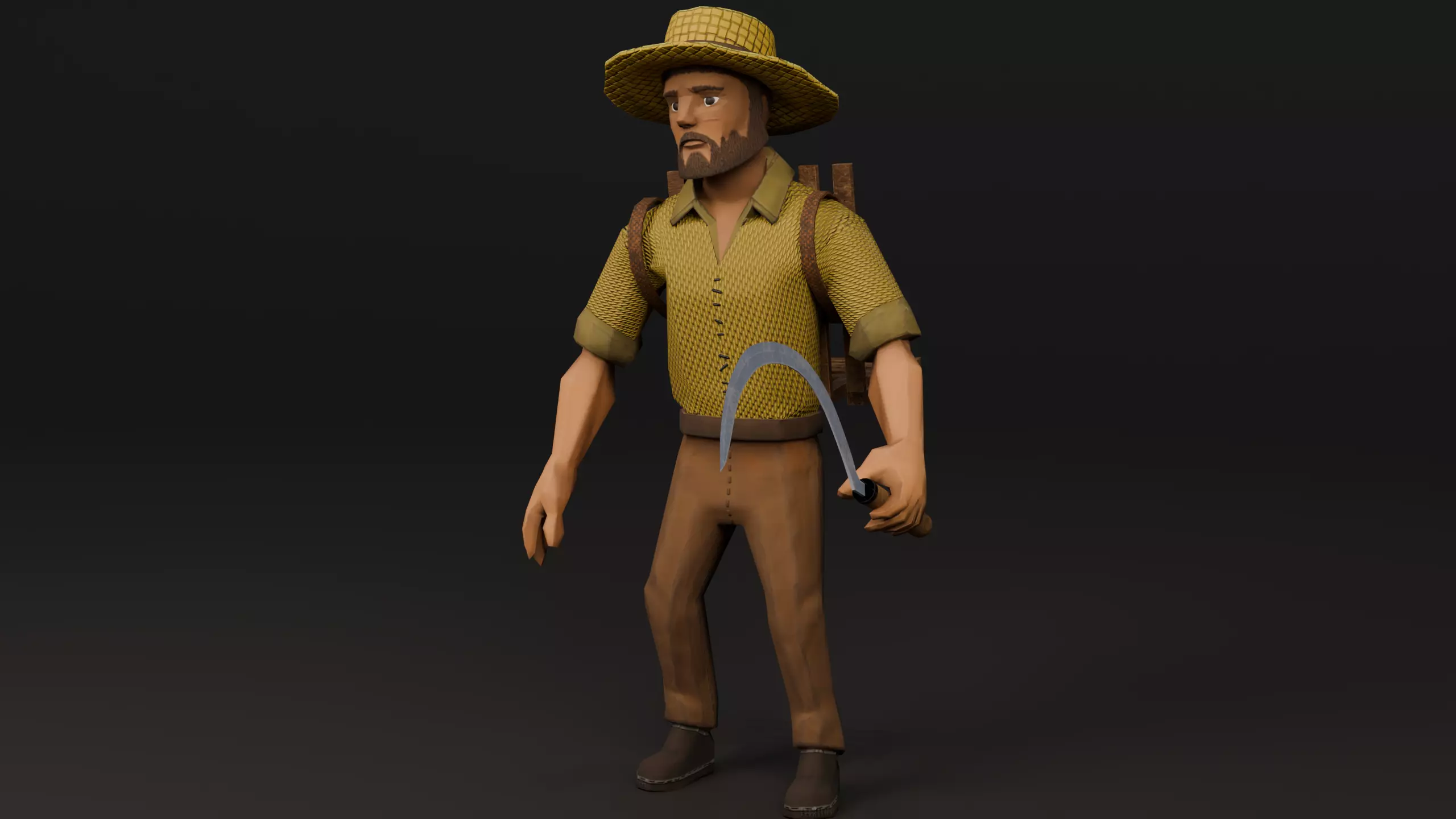 Medieval Workers Pack  6 Characters  6 Props Low Poly Stylized Low-poly 3D model_11