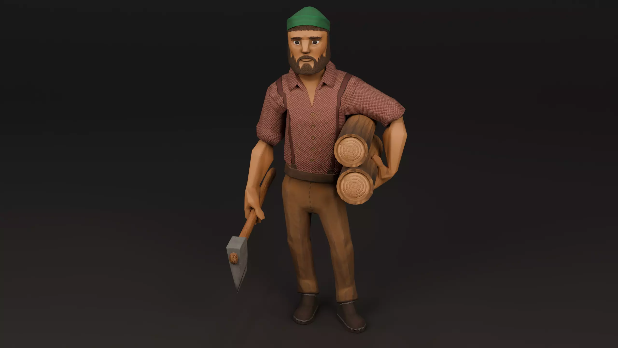 Medieval Workers Pack  6 Characters  6 Props Low Poly Stylized Low-poly 3D model_10