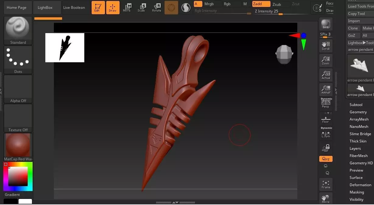 ANCIENT ARROW PENDANT M03 3D print model_8