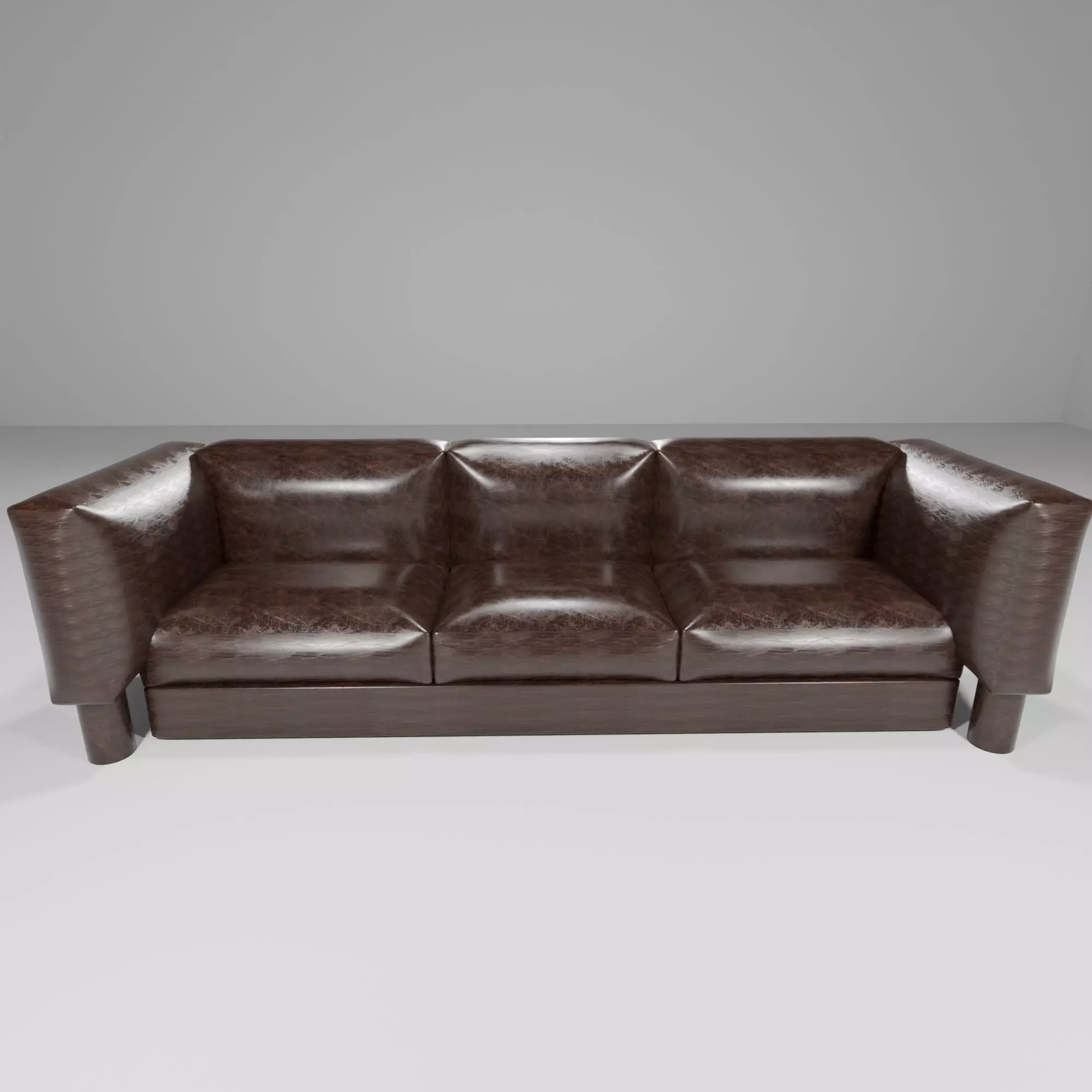 Luxury Contemporary Couch Leather 3 Seat Free 3D model