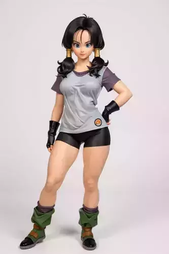 Videl in Casual Training Outfit Dragon Ball Character 3D print model